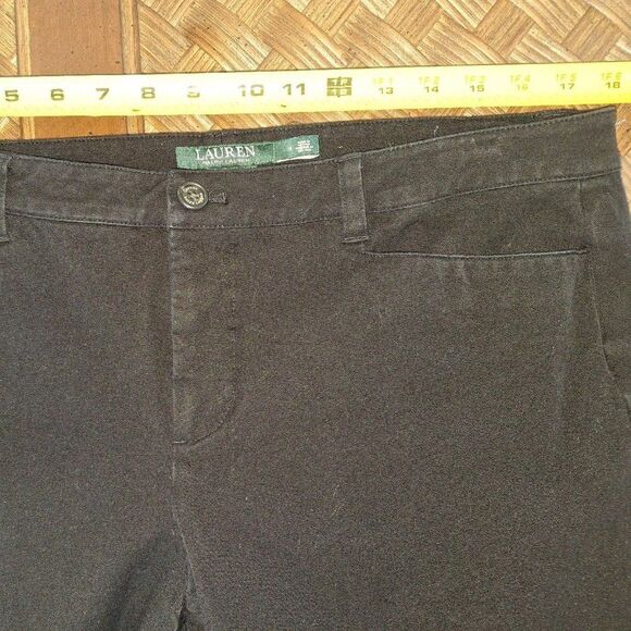 LRL Adelle Pants Black 14 Mid Rise Stretch Trousers Office Lauren Ralph Lauren - Picture 5 of 7